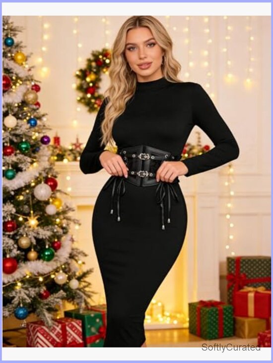 Wide Elastic Corset Belt Underbust Lace-Up Waspie Costume Belt